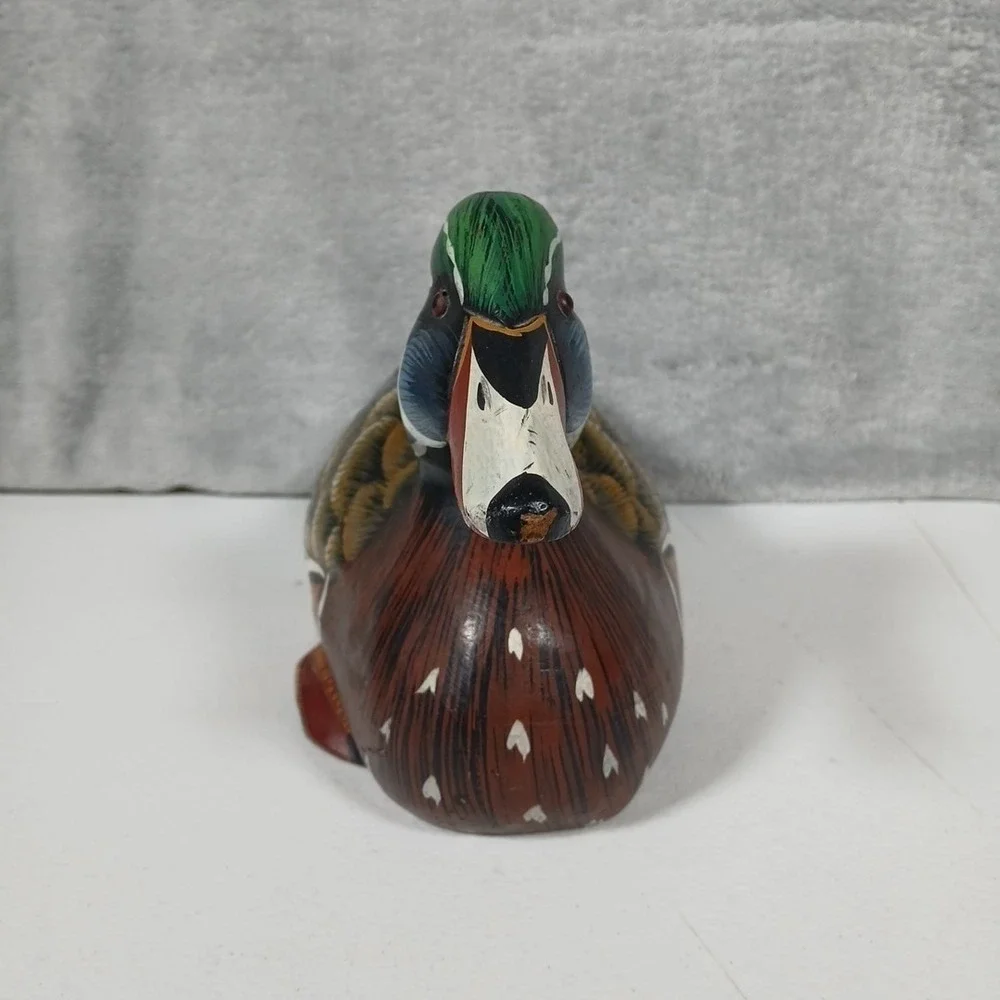 Vintage Wood Duck Decoy Set Multi Color Folk Art Decor Hand Painted
